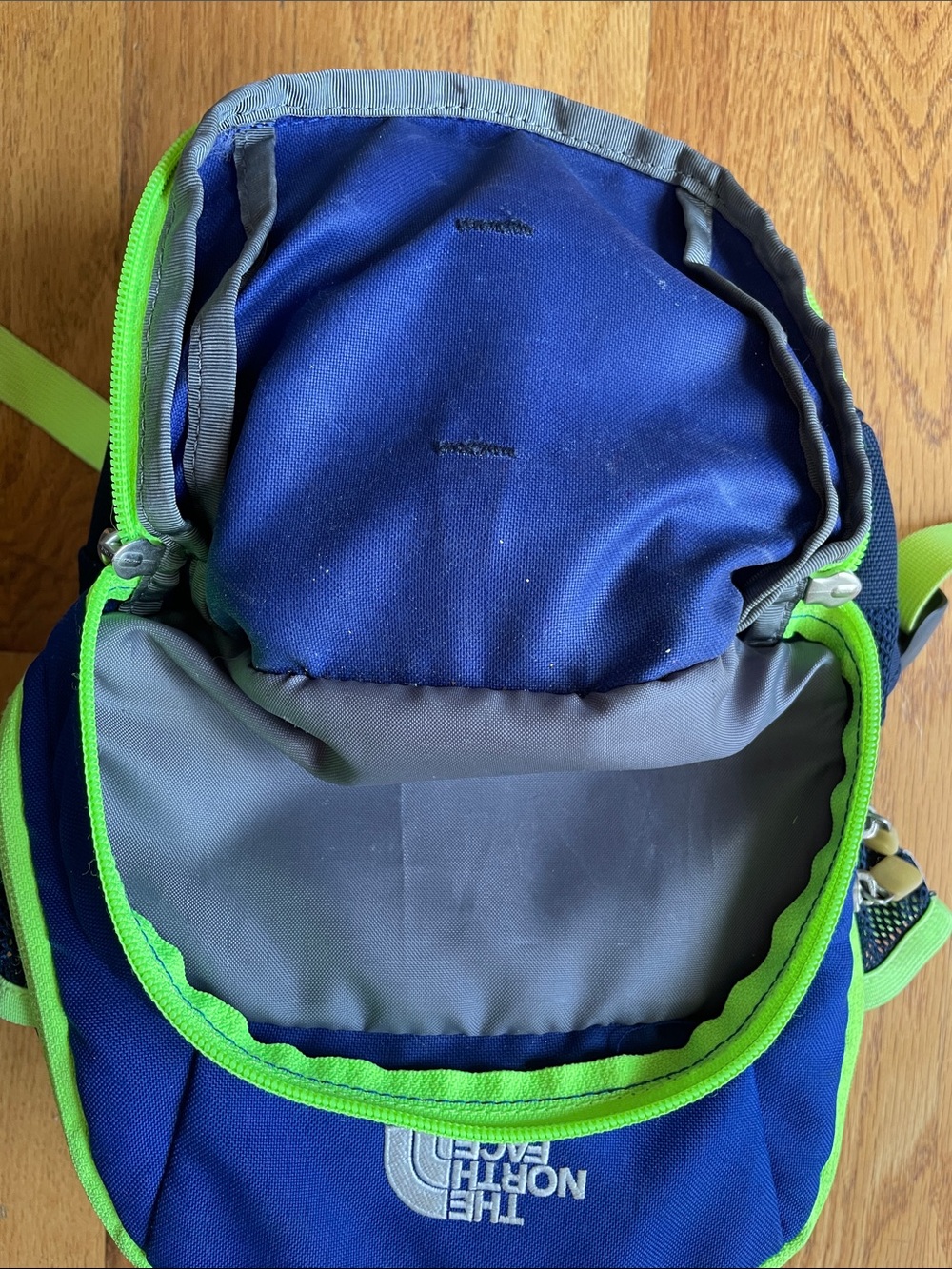 The North Face Kids Sprout Backpack in Blue and Lime - Picture 10 of 16